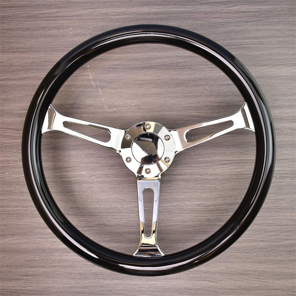 Volant classique en bois, remplacement 380 mm/15 pouces, universel, pour voitures vintage, 6 boulons, idéal pour la modification de voitures vintage, le sport automobile et le JDM.