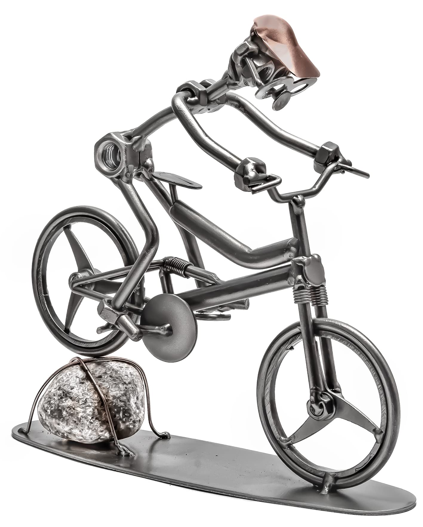 STEEMO Schraubenmännchen Mountainbike Cross Country Geschenk Metall-Deko 21x8x20 cm