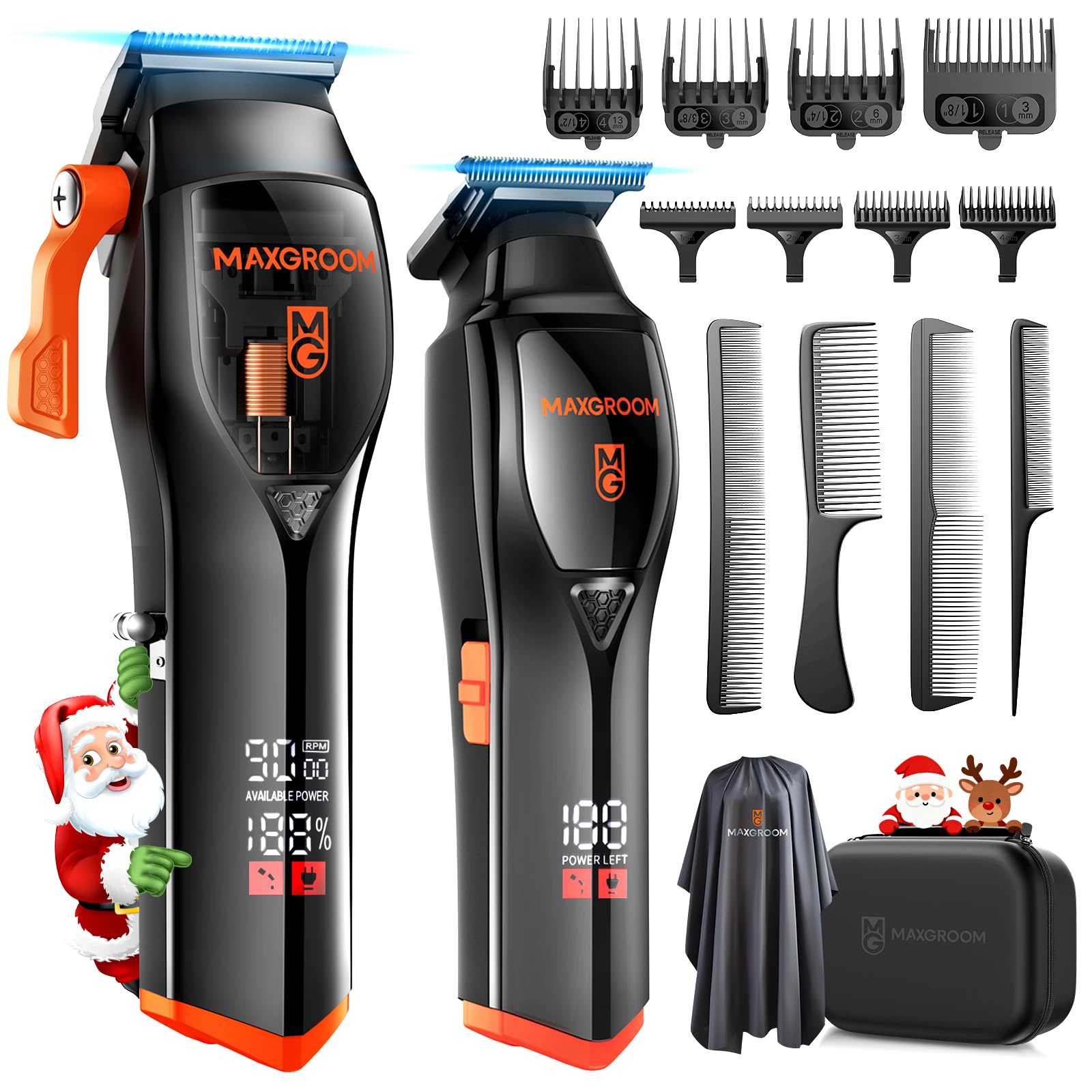 Sponsored Ad - Professional Hair Clippers for Men, 9000 RPM Magnetic Motor, DLC Blades Cordless Hair Cutting Clippers, Beard Trimmer, Haircut Kit, Perfect for Barber Fades, Christmas Gifts for Men