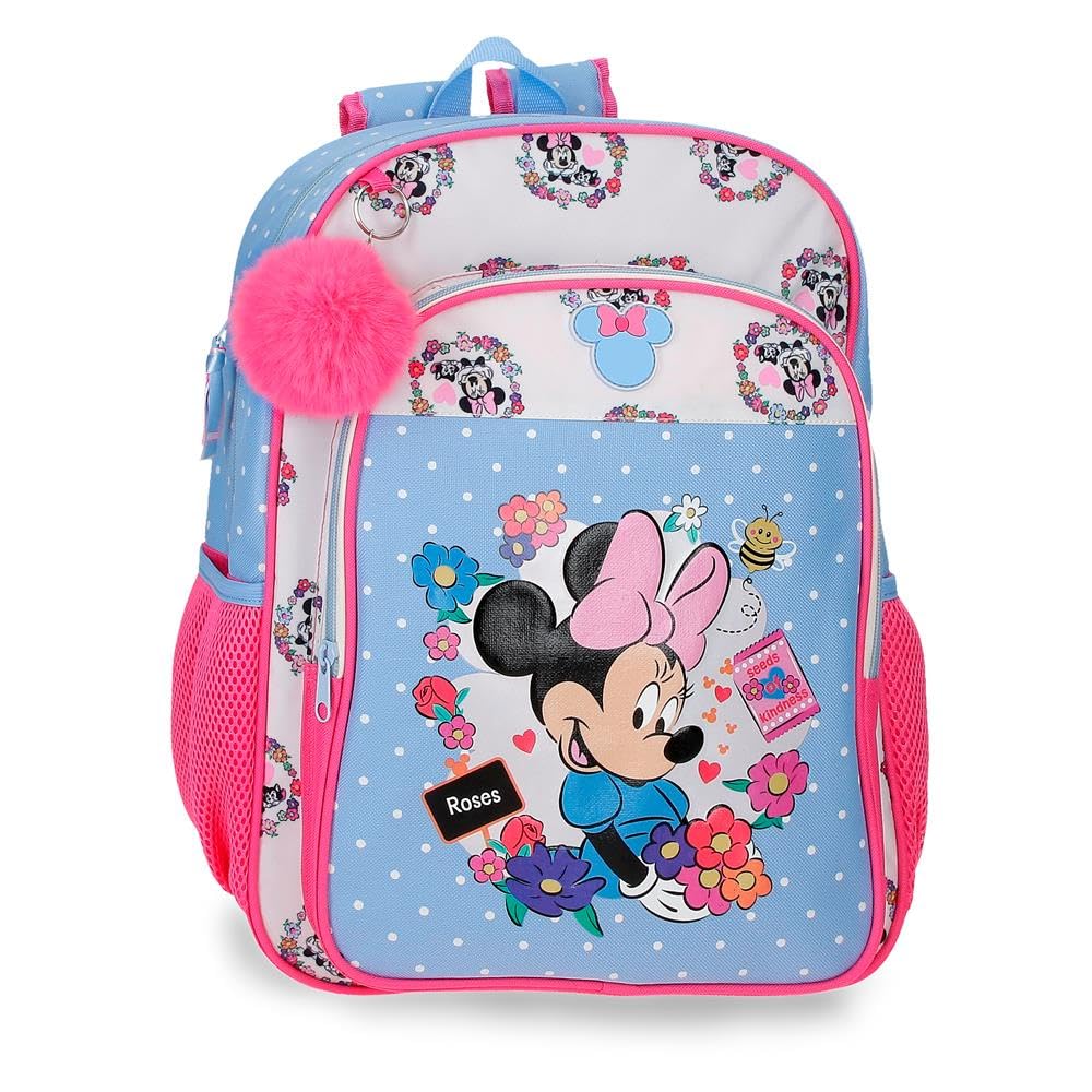 Disney Joumma Minnie Flowers Light Blue Adaptable Car School Backpack 30x40x13 cm Polyester 15.6L