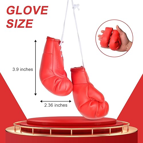 Miniatura 9 de OFFWEGO - Mini guantes de boxeo con la bandera de EE. UU., accesorios de decoración para colgar en el espejo del automóvil, para colgar en el espejo