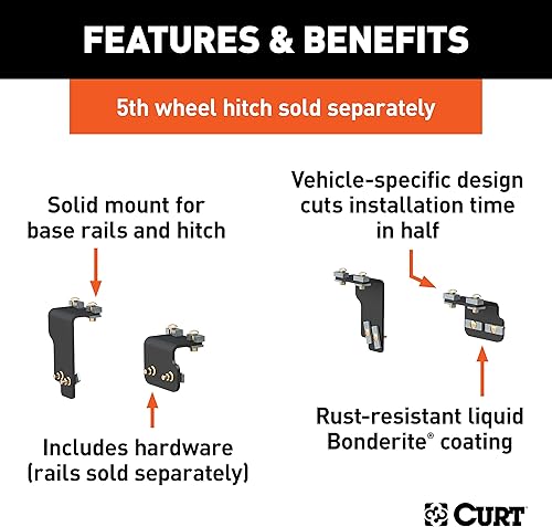 Miniatura 2 de CURT 16470 Soportes de instalación de 5ª rueda, se adapta a Nissan Titan seleccionados