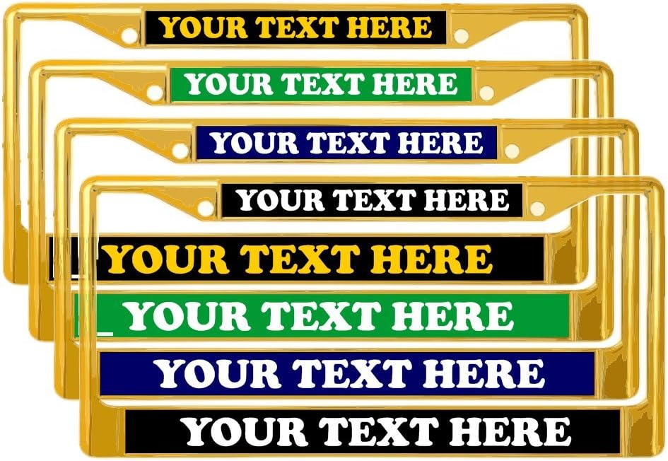 Personalized License Plate Frame Gold Metal Frame