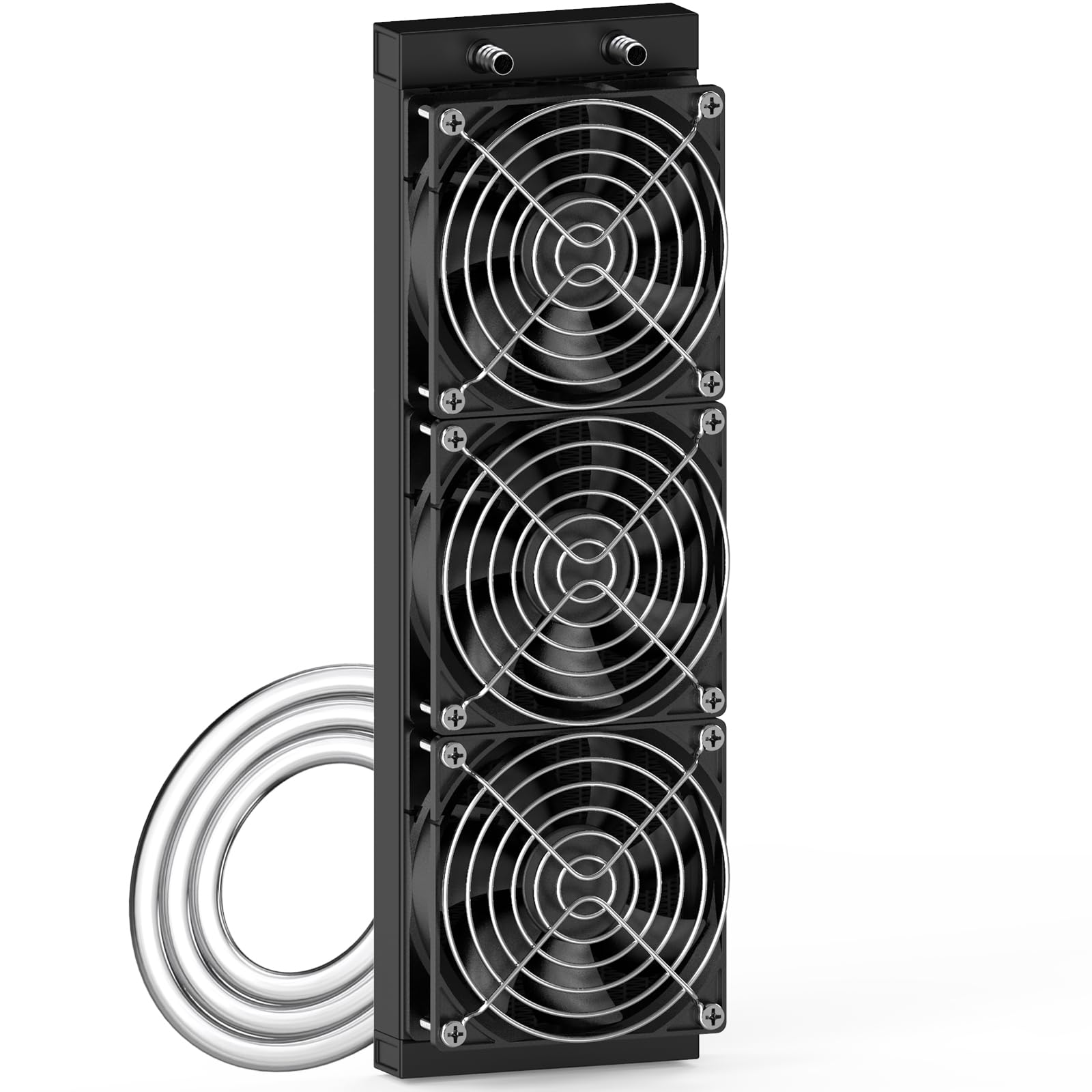Clyxgs Water Cooling Radiator, 12 Pipe Aluminum Heat Exchanger Radiator with Fan