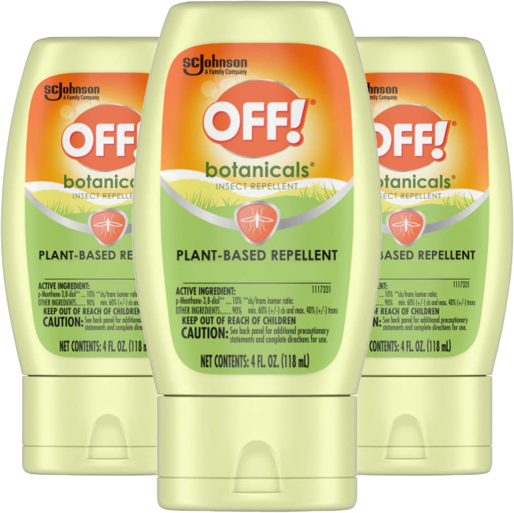 OFF! Botanicals Insect Repellent Lotion, 3 Pack, Plant-Based Bug and Mosquito Repellent, 4 oz