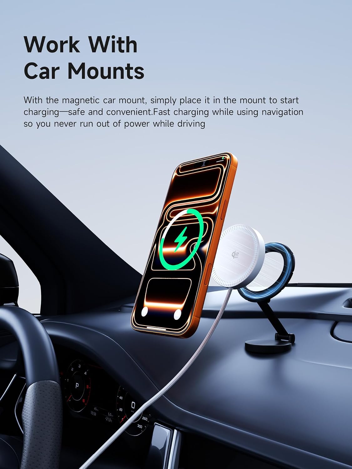 Hagibis Magnetic Wireless Charger, Qi2.2 Dual-Sided Magnetic 25W Magsafe Fast Charging Pad for iPhone 17 16 15 Pro Max, AirPods4/3/2/Pro, Galaxy S26 S25 S24 Ultra, Pixel 10 Series (Silver)