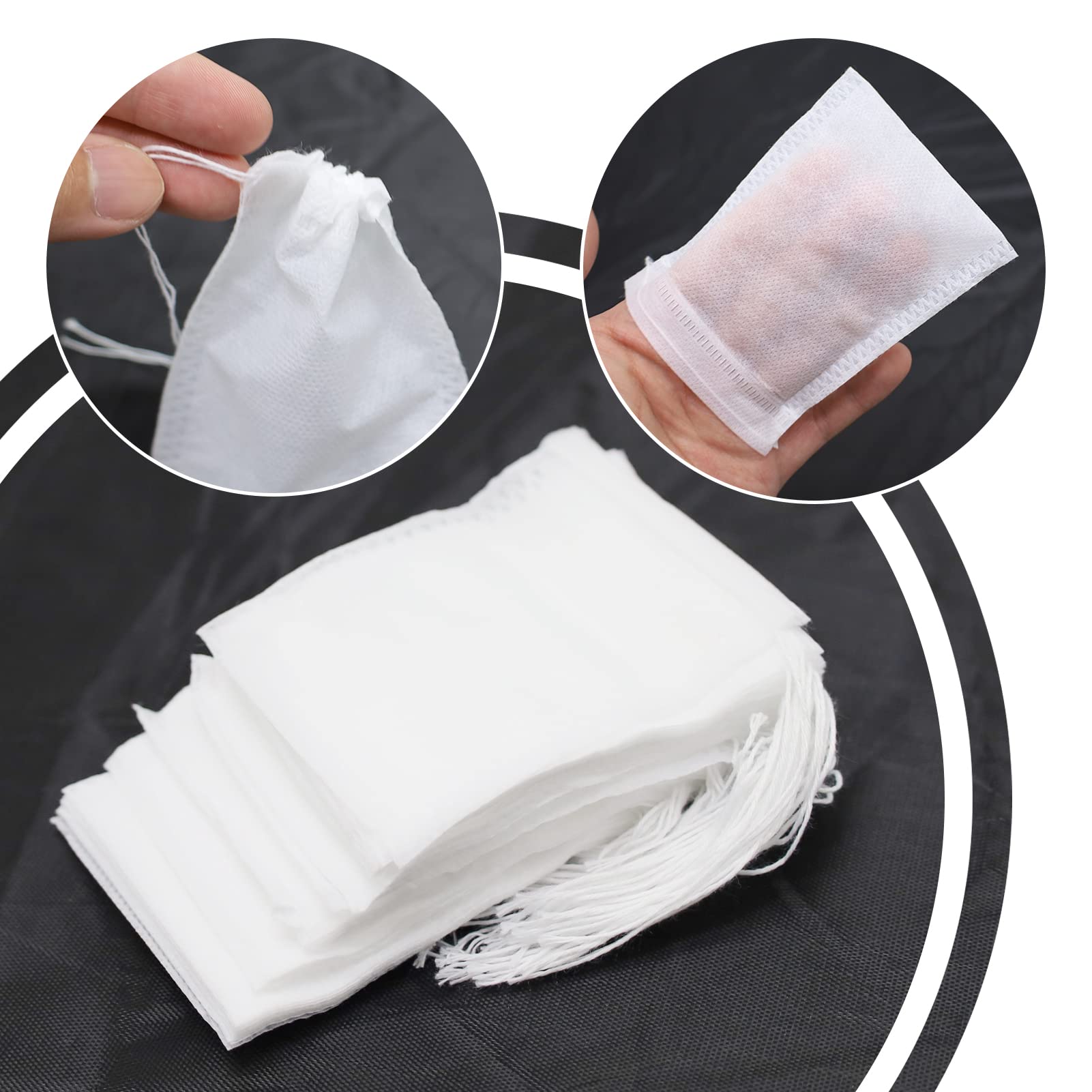 200 Bustine Tè Vuote Con Cordino - Filtri 6x8cm Per Tisane, Erbe E Spezie Fai Da Te - Foto 7