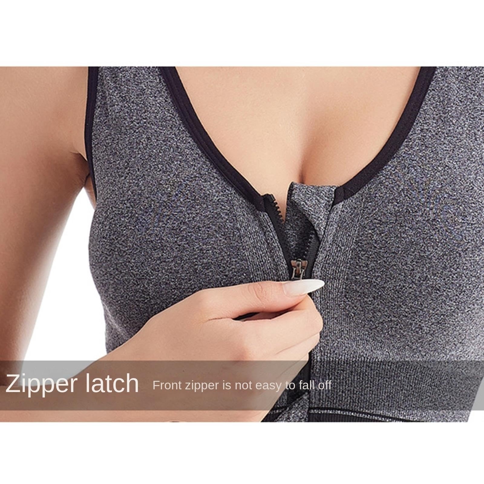 Sujetador Deportivo Mujer Sujetador Deportivo Con Cremallera Frontal For Mujer, Sin Aros, Adecuado For Yoga Y Fitness Sujetador Gimnasio