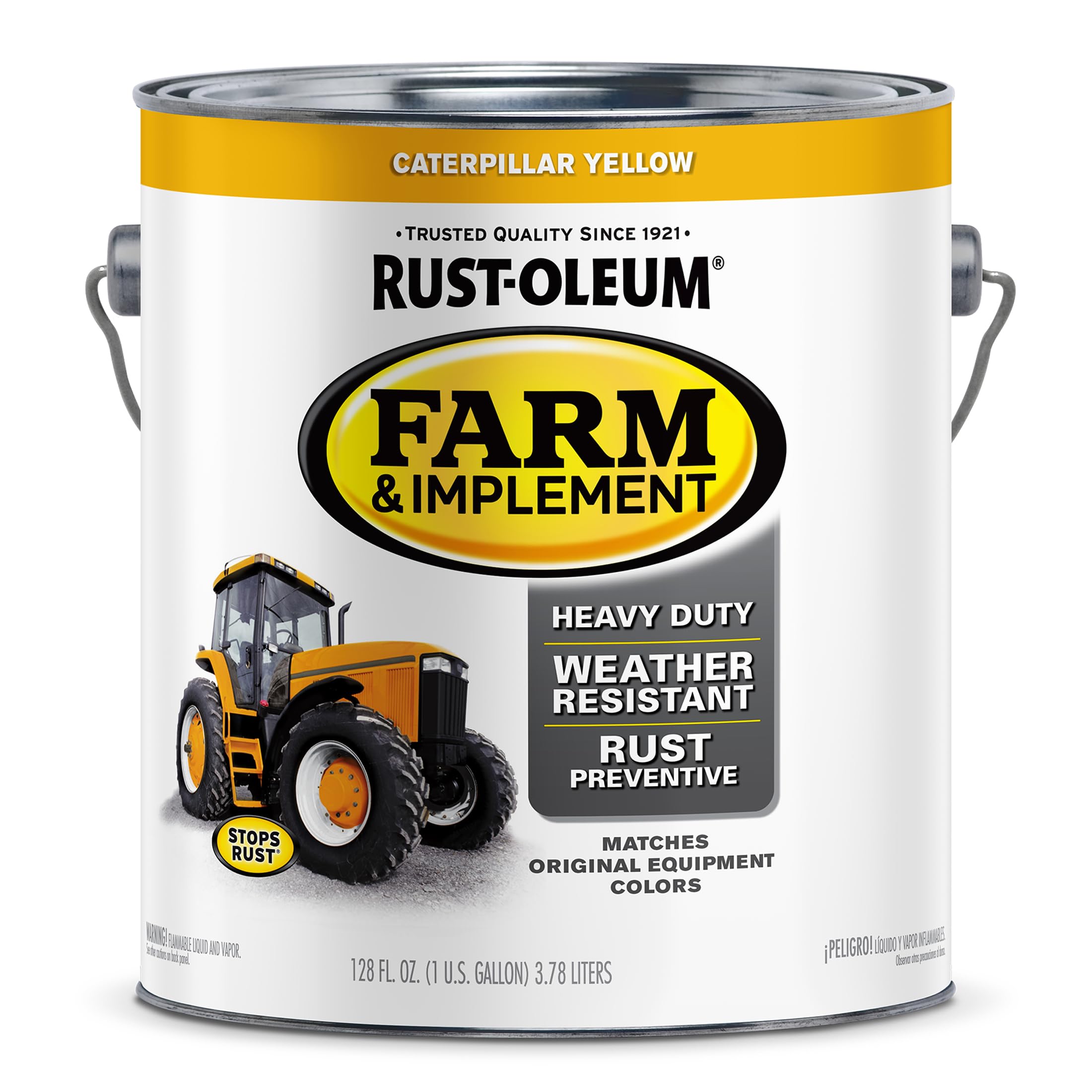 Rust-Oleum 280179 Farm &amp; Implement Enamel Paint, Gallon, Caterpillar Yellow