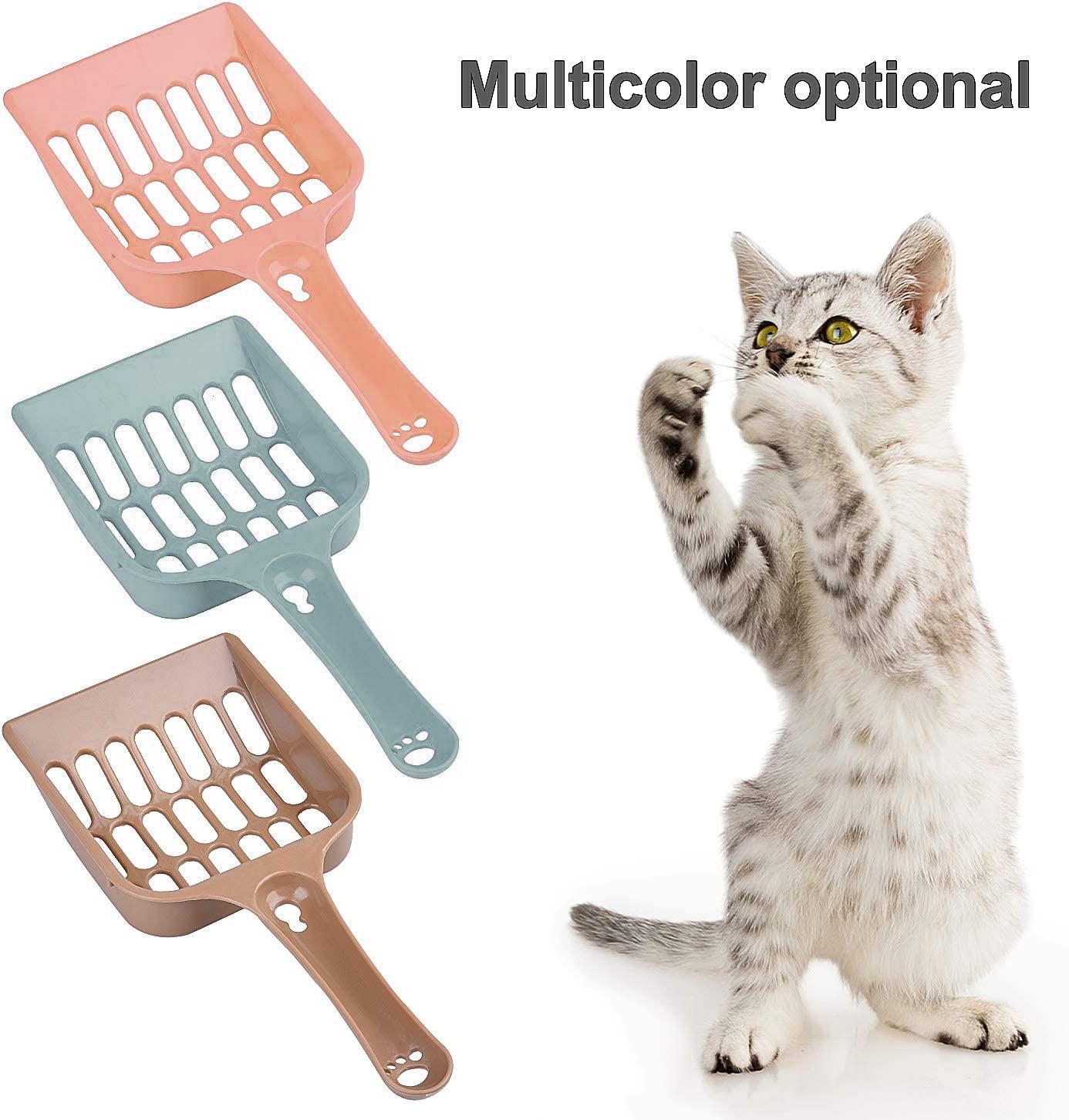 3PCS Plastic Cat Litter Scoop, Kitty Litter Boxes Scooper Pet Sift