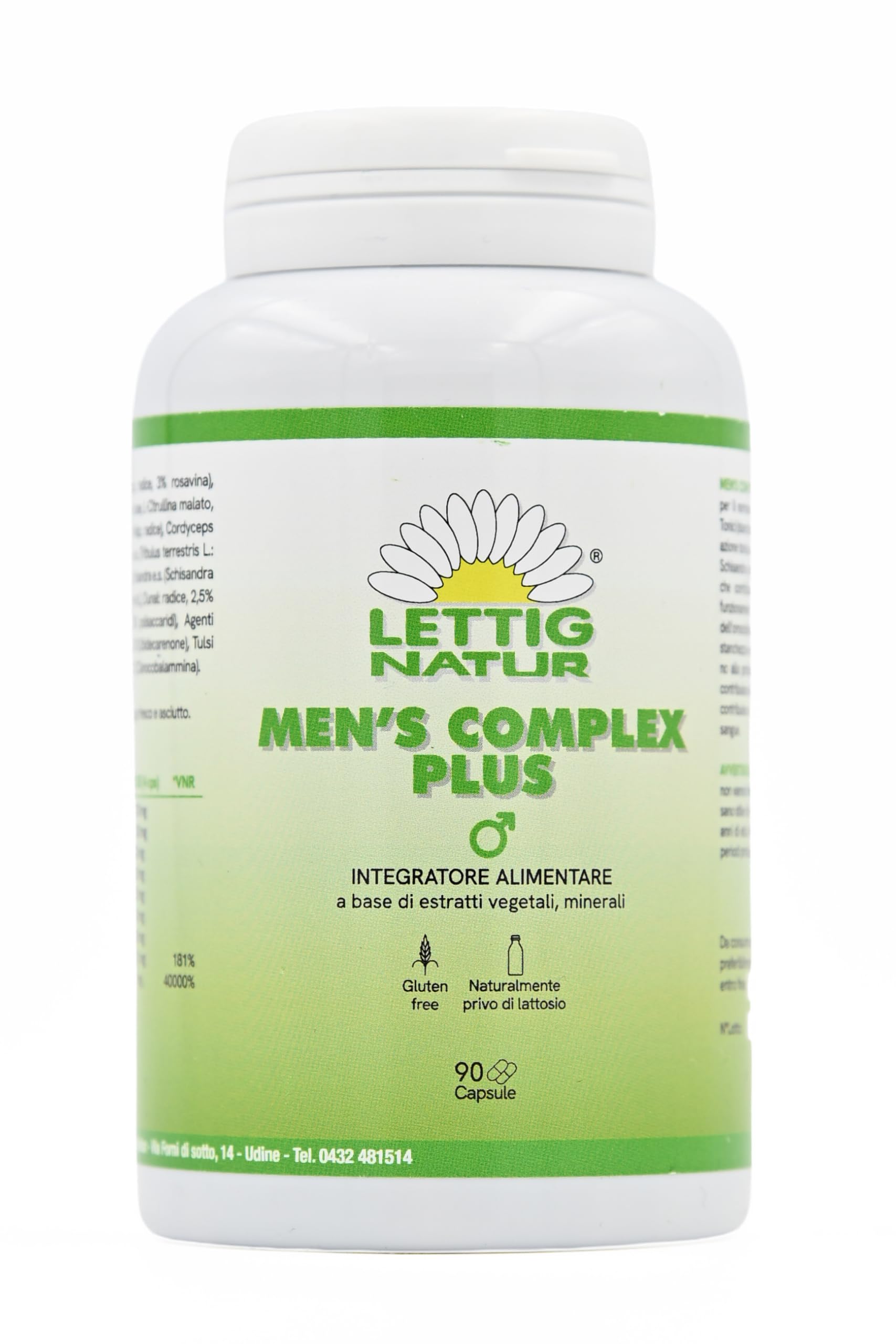 MEN’S COMPLEX PLUS – Integratore Alimentare Multivitaminico e Minerale con Estratti Vegetali – 90 Capsule - Per l'uomo adulto - ERBORISTERIA LETTIG NATUR