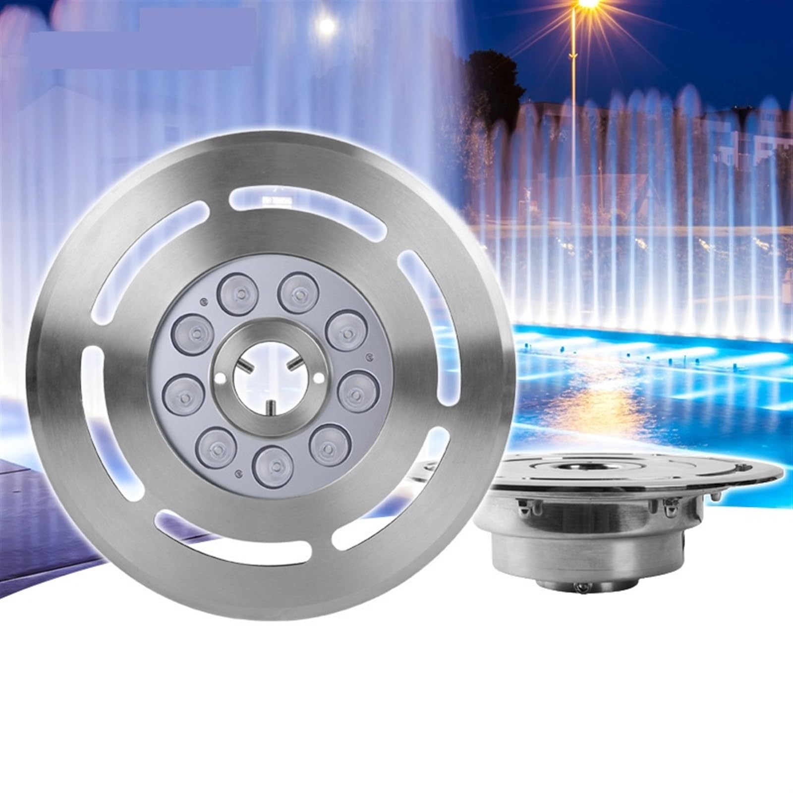 DIGNIFE Pool Lights, LED Underwater Fountain Lamp Stainless Steel Rockery RGB Color(Giallo,10W)