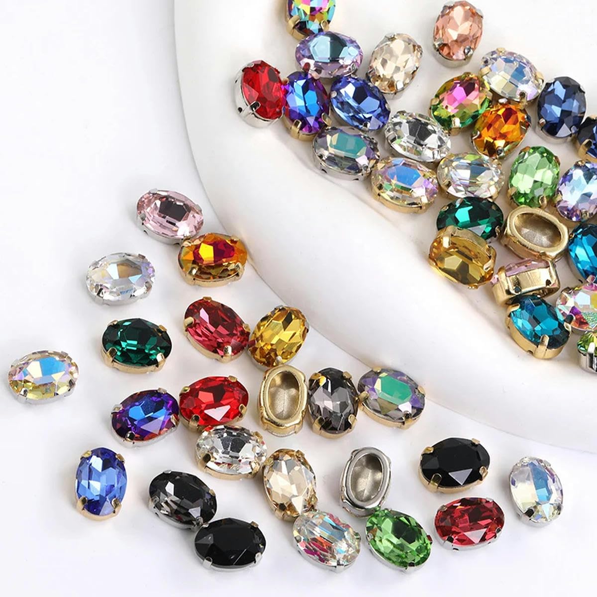 Strass In Vetro A Forma Di Fiore 18 Colori | Foro Laterale Per - Foto 12