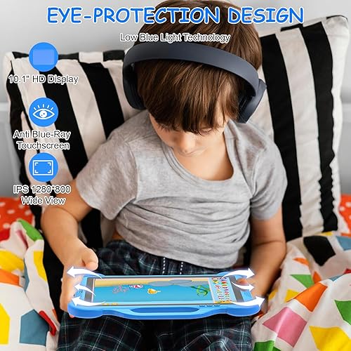 Miniatura 7 de Tableta infantil de 10 pulgadas, 8 GB de RAM 64 GB ROM Android 13 tabletas para niños, tableta de control parental para niños pequeños con funda
