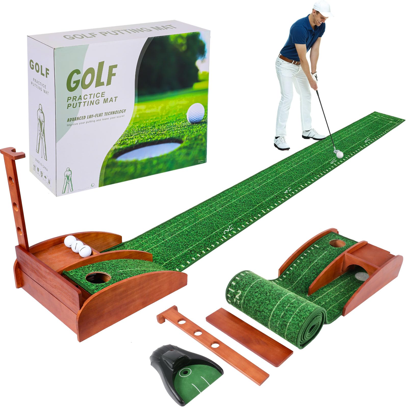 Photo 1 of Portable Golf Putting Mat with Auto Ball Return