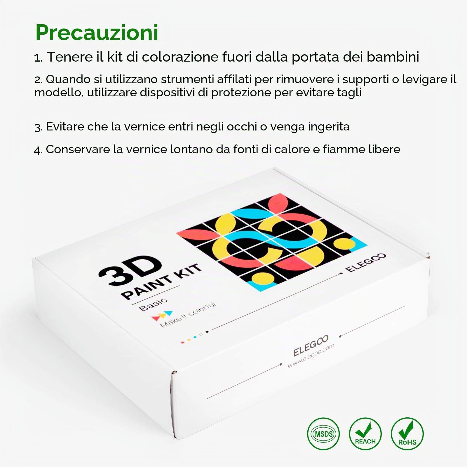 ELEGOO Kit di Pittura 3D, Kit Multifunzionale per la Pittura di Modelli di Stampa 3D, Kit Completo per la Colorazione di Miniature per Appassionati di Stampa 3D