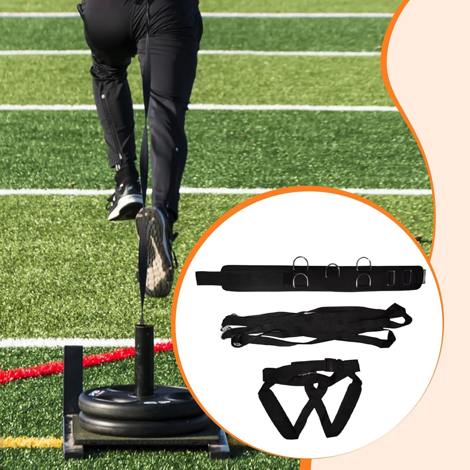 Colaxi ジムスレッドプルストラップハーネスショルダーストラップ調節可能な加重トレーニングウエストベルトランニングスポーツワーク