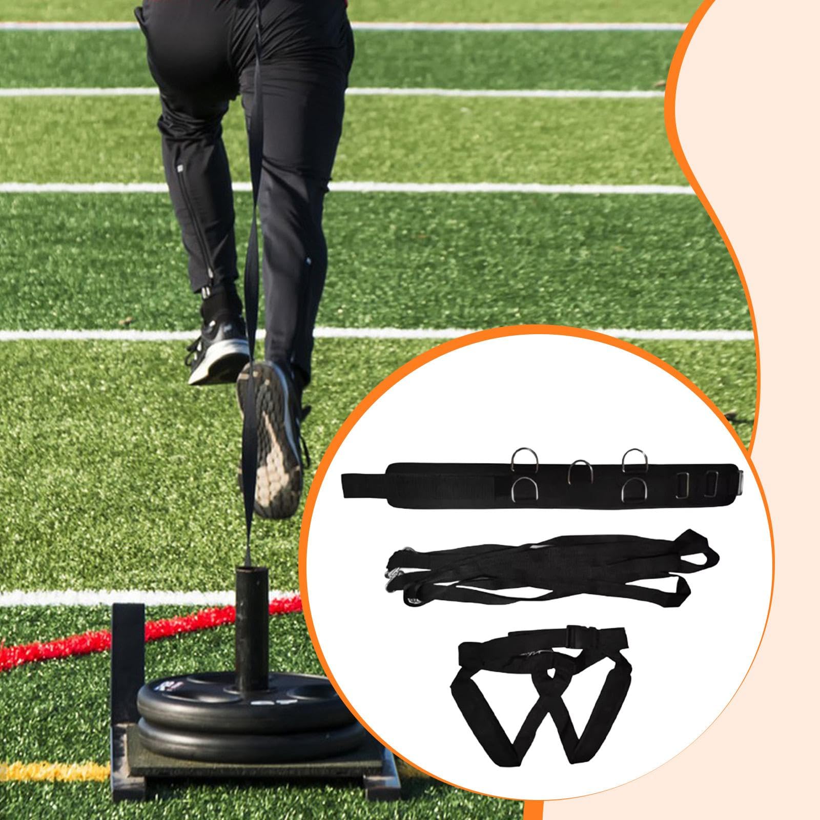 Gralara Cinghie di Traino per Slitta con Pesi, Imbracatura per Slitta, con Pesi per L'allenamento da Corsa, Accessori per Attrezzatura