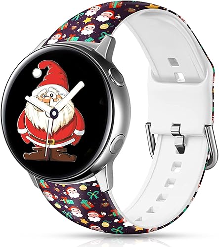 OOCASE Correas de gnomo de Navidad de 0.787 pulgadas compatibles con Samsung Galaxy Watch 654 BandActive2 de 1.575 pulgadas, 1.732 pulgadas, Galaxy