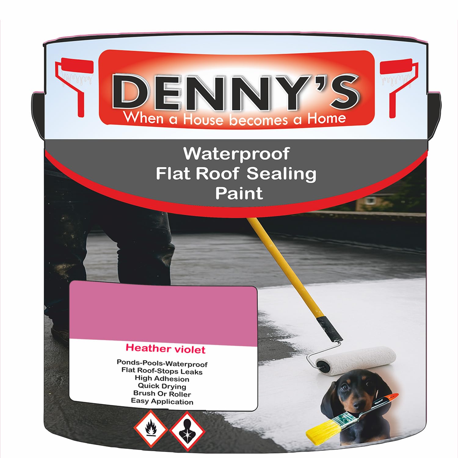 SCOOBYS PAINTS BACK IN THE MIX Chlorinated Rubber Flat Roof Paint – Waterproof Roof Sealer & Leak Repair Coating, Quick Drying, High Adhesion (Heather violet, 250ML Tin)