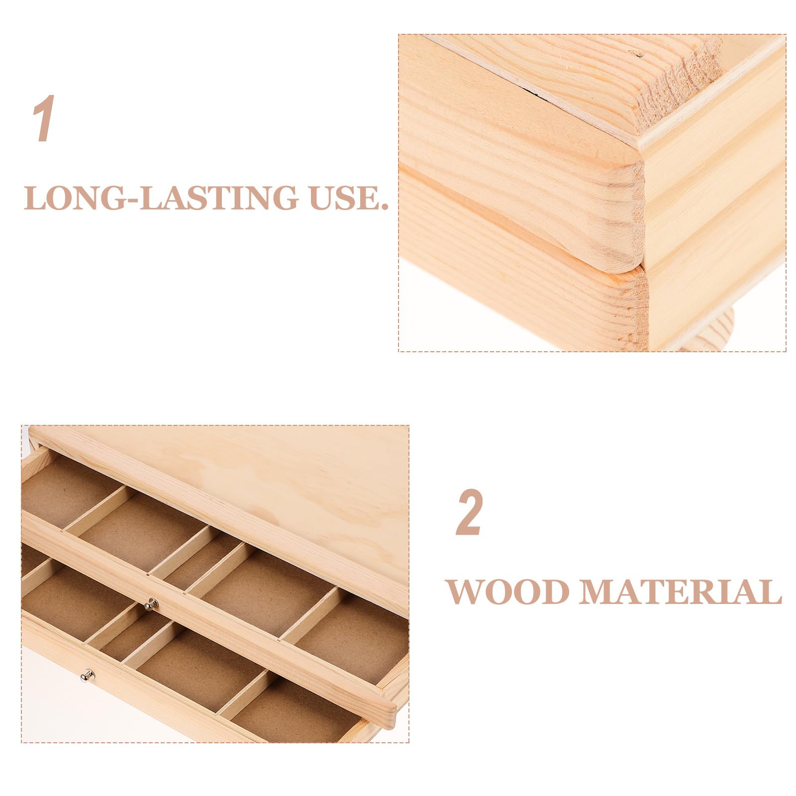 FRCOLOR Portapenne in Legno Multistrato Cassetti per Pennelli, Organizer da Scrivania Leggero e Resistente, Custodia Portapennelli per Artisti e Uso Creativo