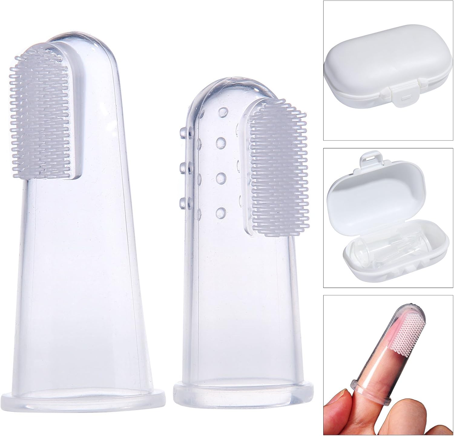 SinoWare Dog Cat Toothbrush Finger Soft Pet Toothbrush Dental Cleaning Teeth Food Grade Material