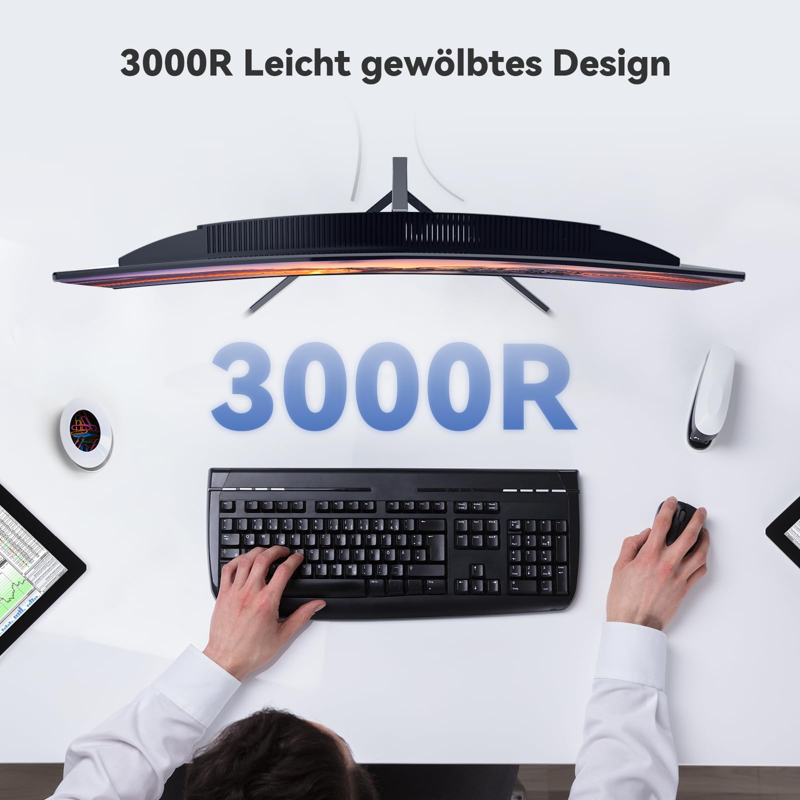 Great voell 24" Écran PC Gamer Incurvé, 100 Hz, HDR10