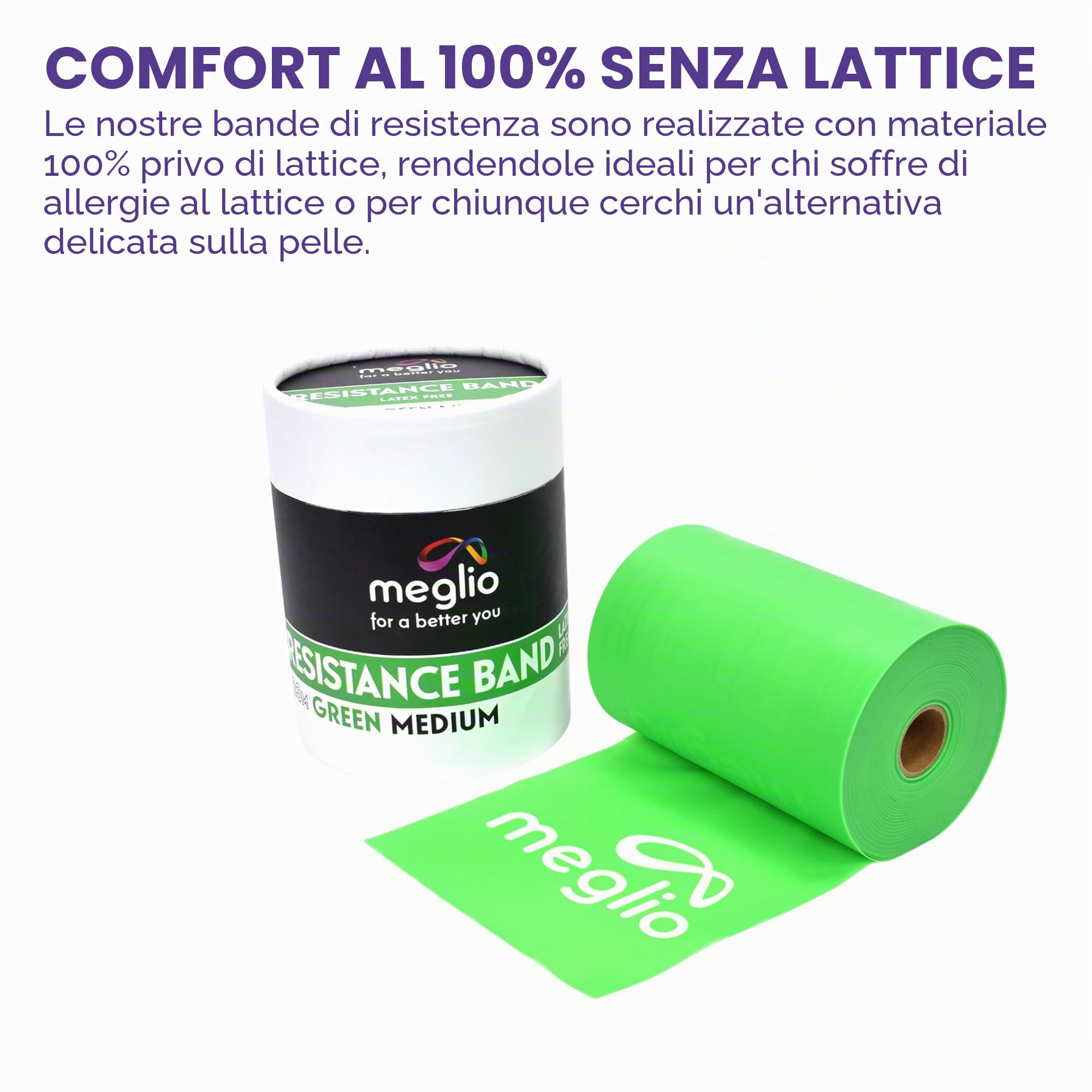Meglio Rotolo di Fascia di Resistenza - (23 metri) Fasce di Resistenza Senza Lattice per lo Sviluppo Della Forza, Fascia Pilates per il Fitness, Flessibile, Fisioterapia, Fasce per Stretching e Yoga