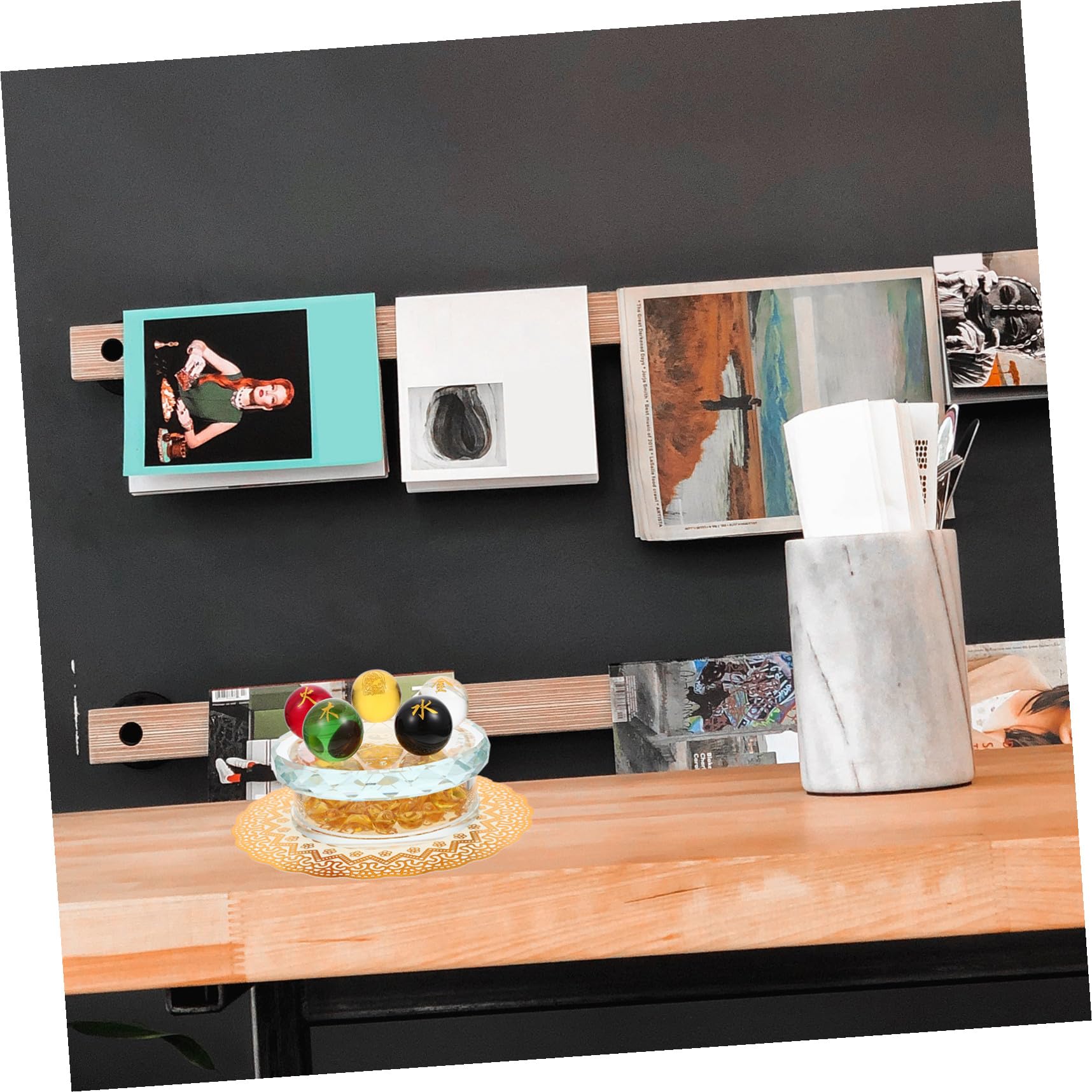 1set Decorazione Chic con Sfere e Supporto di Palle per Benessere e Fortuna Casa Accessorio di Feng Shui per La Tua Casa e Ufficio