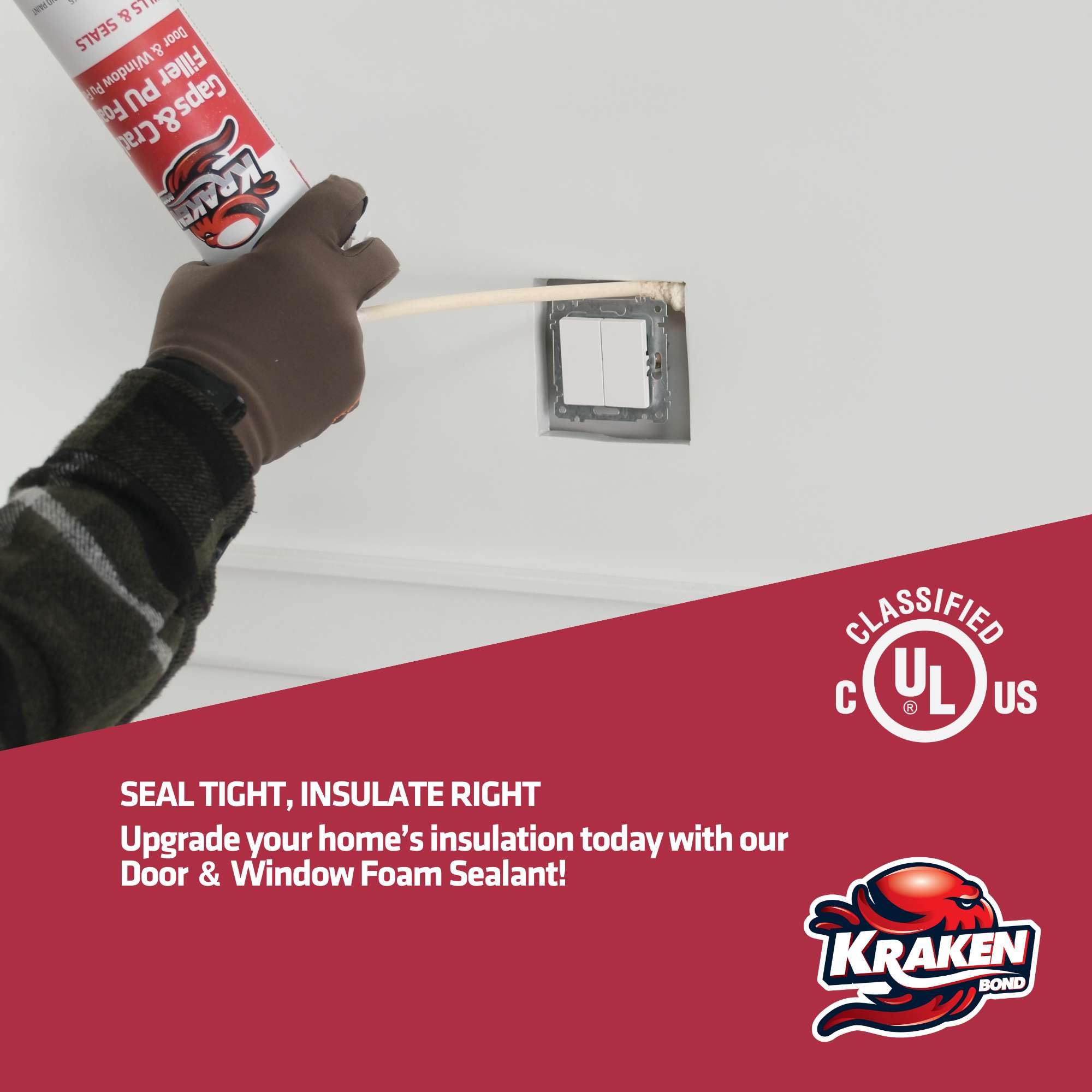 みんザレッドスレッドGAP Kraken Bond Gaps & Cracks Expanding Foam Sealant - (1x12oz) High