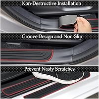 Vista 5 de 4 piezas de protectores de umbral de puerta de coche, protección antiarañazos e impermeable para umbrales de puerta de coche, accesorios universales