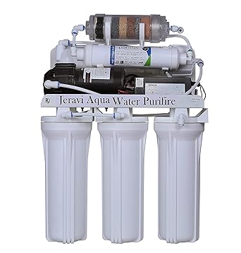 Jeravi Aqua Water Purifire with Ro Tds With Alkaline Technology I Pure Water I Mineral Booster And 100 GPD Pump with Full Kit 15 Ltr/hr This System Is Designed to Work From 4500 TDS Membrane 100% ( Total Dissolved Solids) Ro Filtar with cover