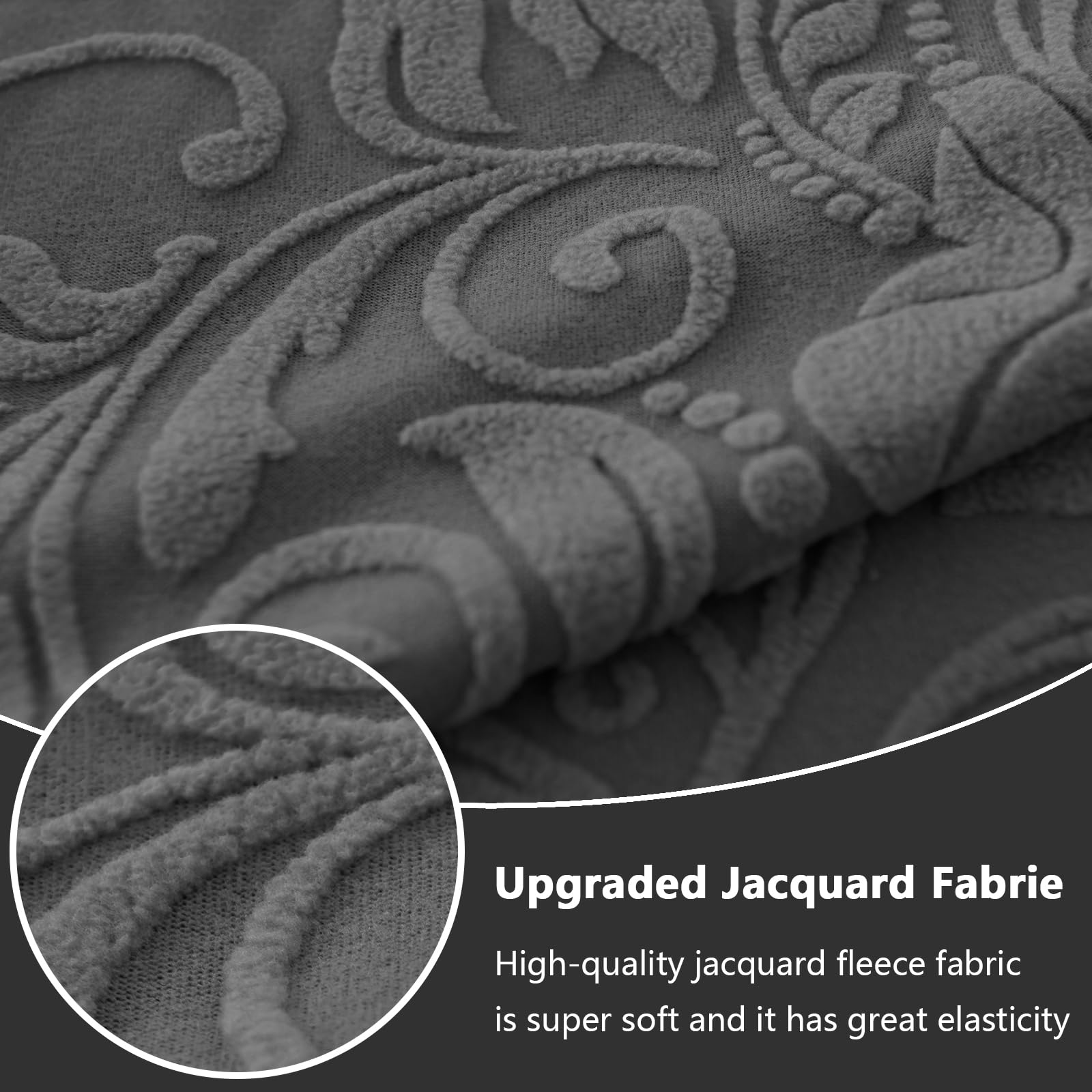 Copridivani a forma di L, per divano a 5 e 7 posti, rivestimento in jacquard elasticizzato per poltrona reclinabile, forma L, 5 e 7 posti, divano ad angolo, grigio scuro, 3 pezzi