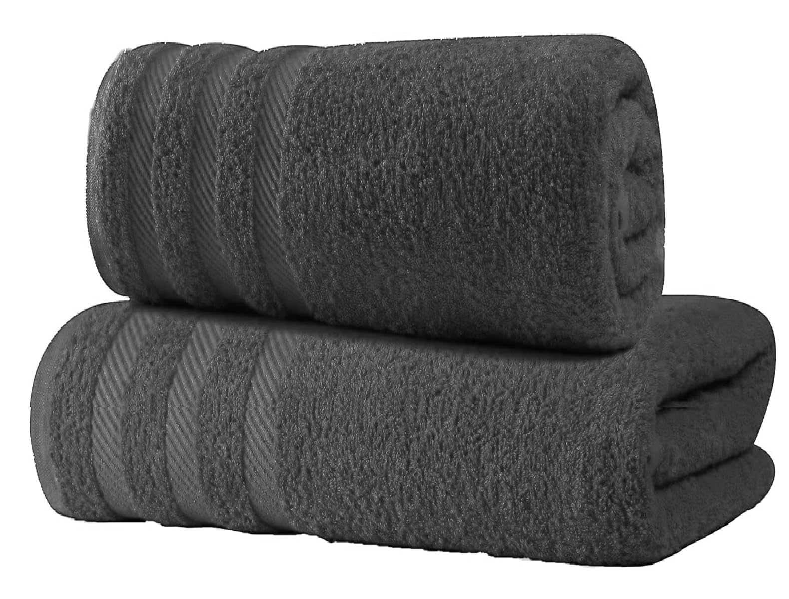 2x Large Bath Sheets Towel 100% Egyptian Cotton Bathroom Jumbo Towels Super Soft -500GSM Fast Absorbent Quick Dry Big Towels (Charcoal)
