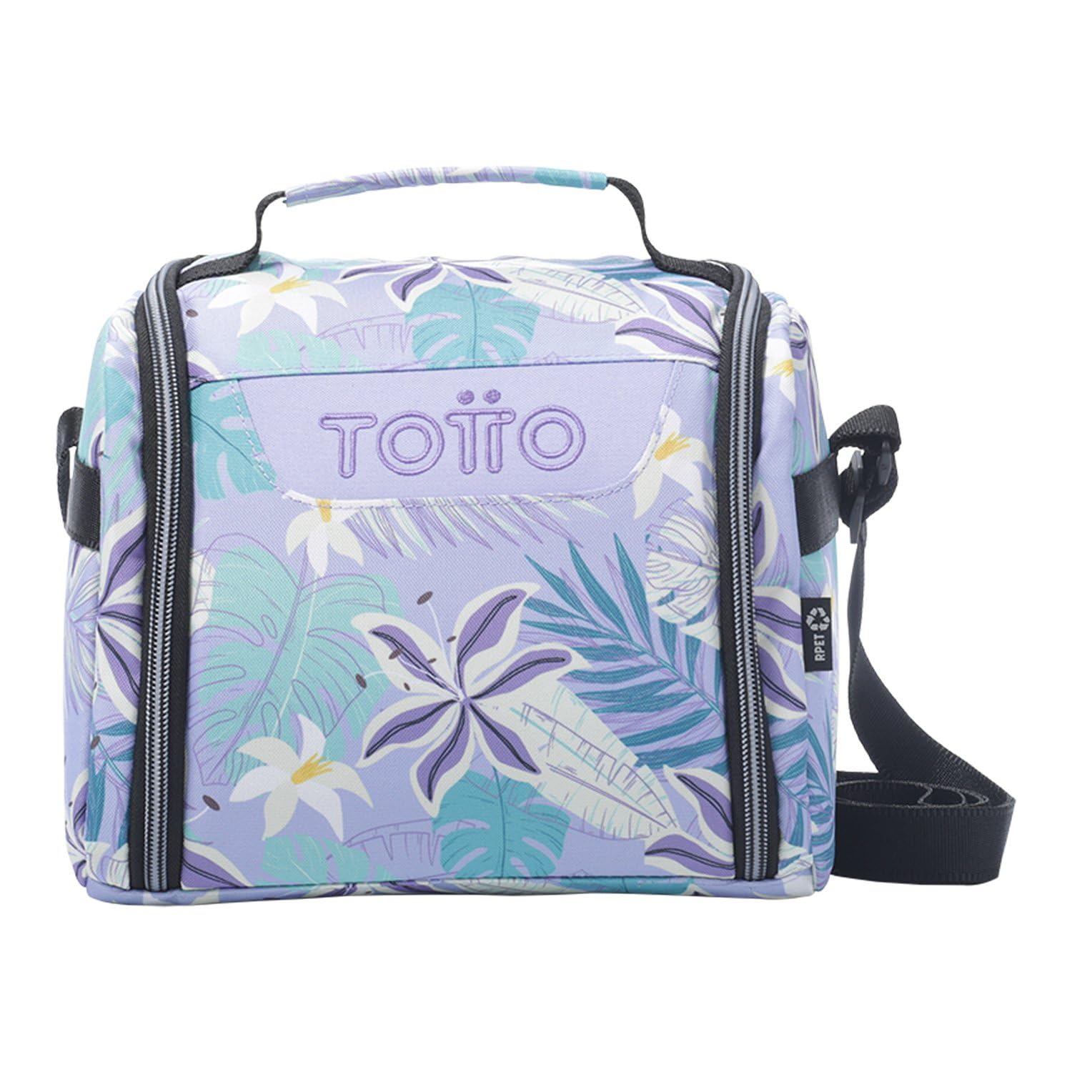 TOTTO - Bolsa Térmica Porta Alimentos 8 L, Modelo Resaltador, 25 x 20 x 17 cm, Portameriendas Infantil, Apertura 180º, Asa de Mano, Correa Ajustable, Pasador para Mochila con Ruedas, Color Morado