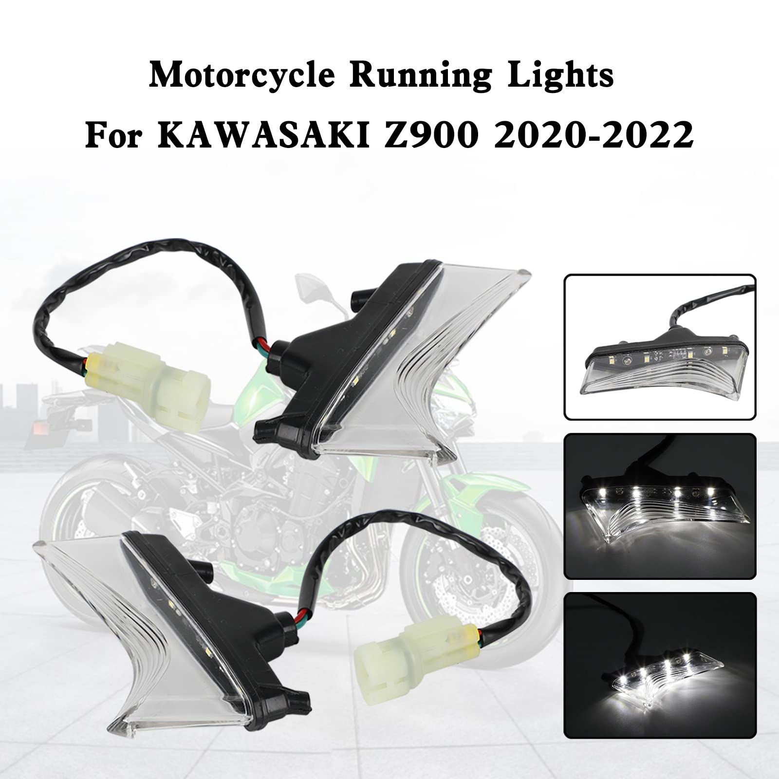 Topteng Front Daytime Running Lights Headlight fit for KAWASAKI Z900 2020-2022