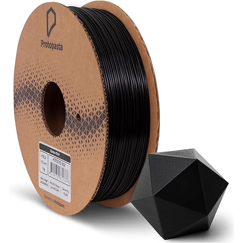 Protopasta 3D Printer Filament | PLA Filament 1.75mm | Black Opaque HT PLA | 1kg Spool