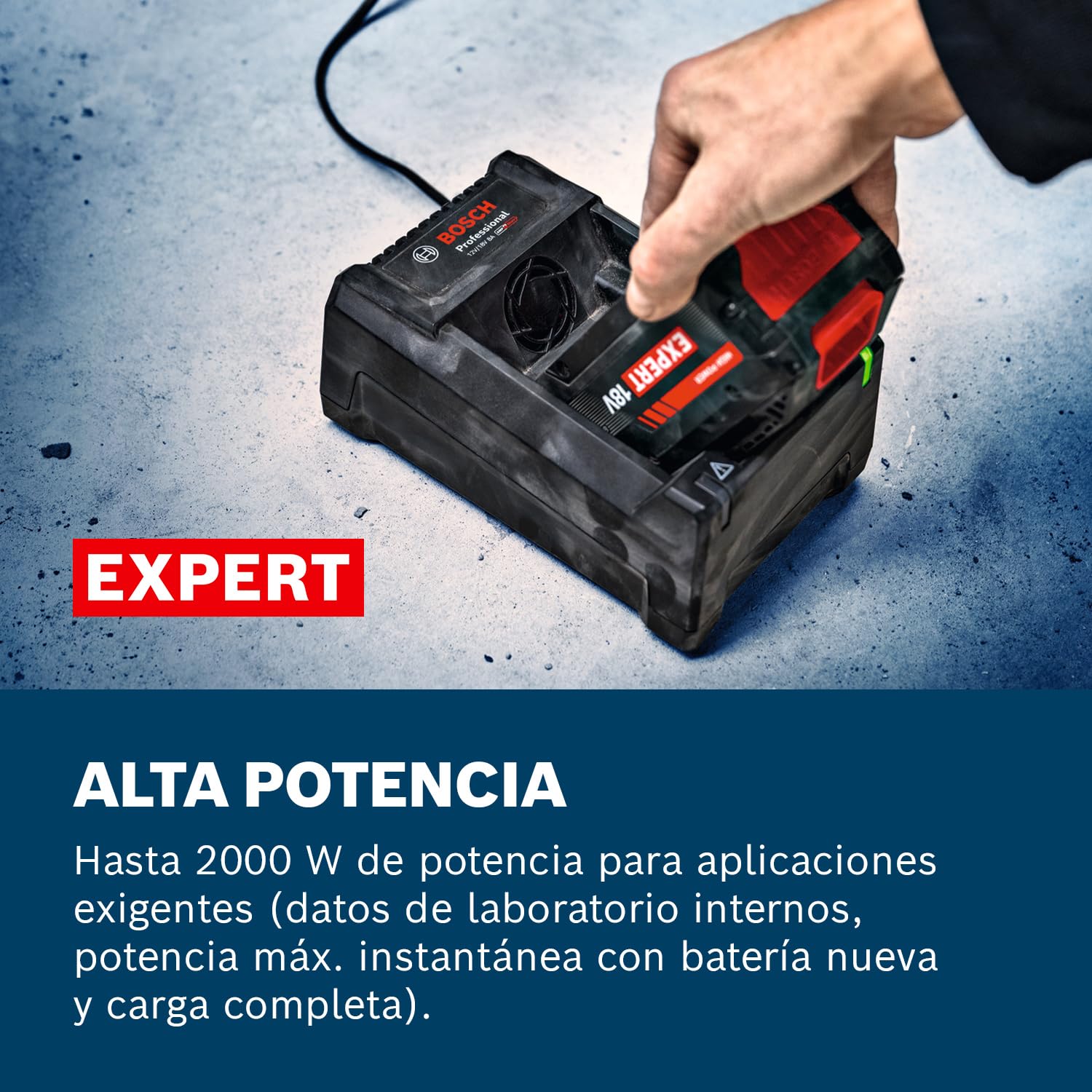 Set básico de alta potencia Bosch EXPERT 18V System: 2x EXBA 18V-55 + 1x cargador rápido GAL 12V/18V-18