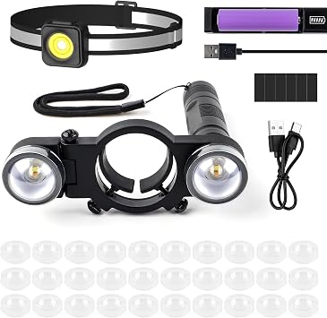 YUZES 2PCS Automotive Paint Gun Light with Charger & 32PCS Lens Cover, Adjustable Light Modes and Brightness Levels, Ensures Even Spraying