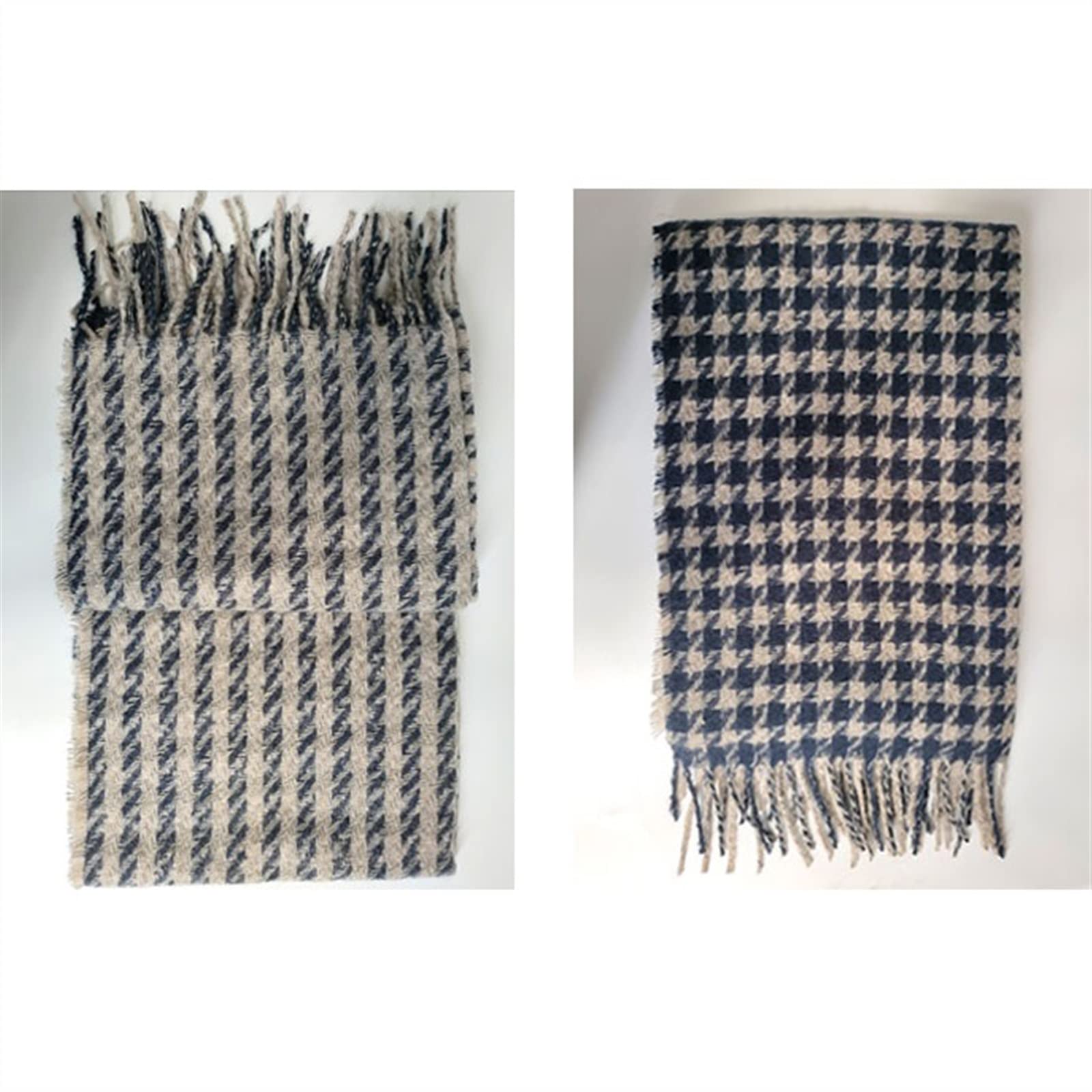 Szal Szalik Zimowy szalik w kratkę Wszechstronny Modny duży szal Wykwintny duży pałąk na szyję Tassel Design，200cm Szalik damski