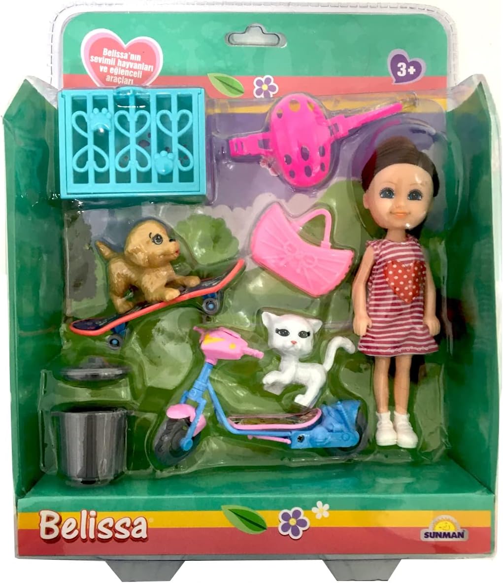 Belissanın Sevimli Hayvanları ve Eğlenceli Araçları Bebek Seti