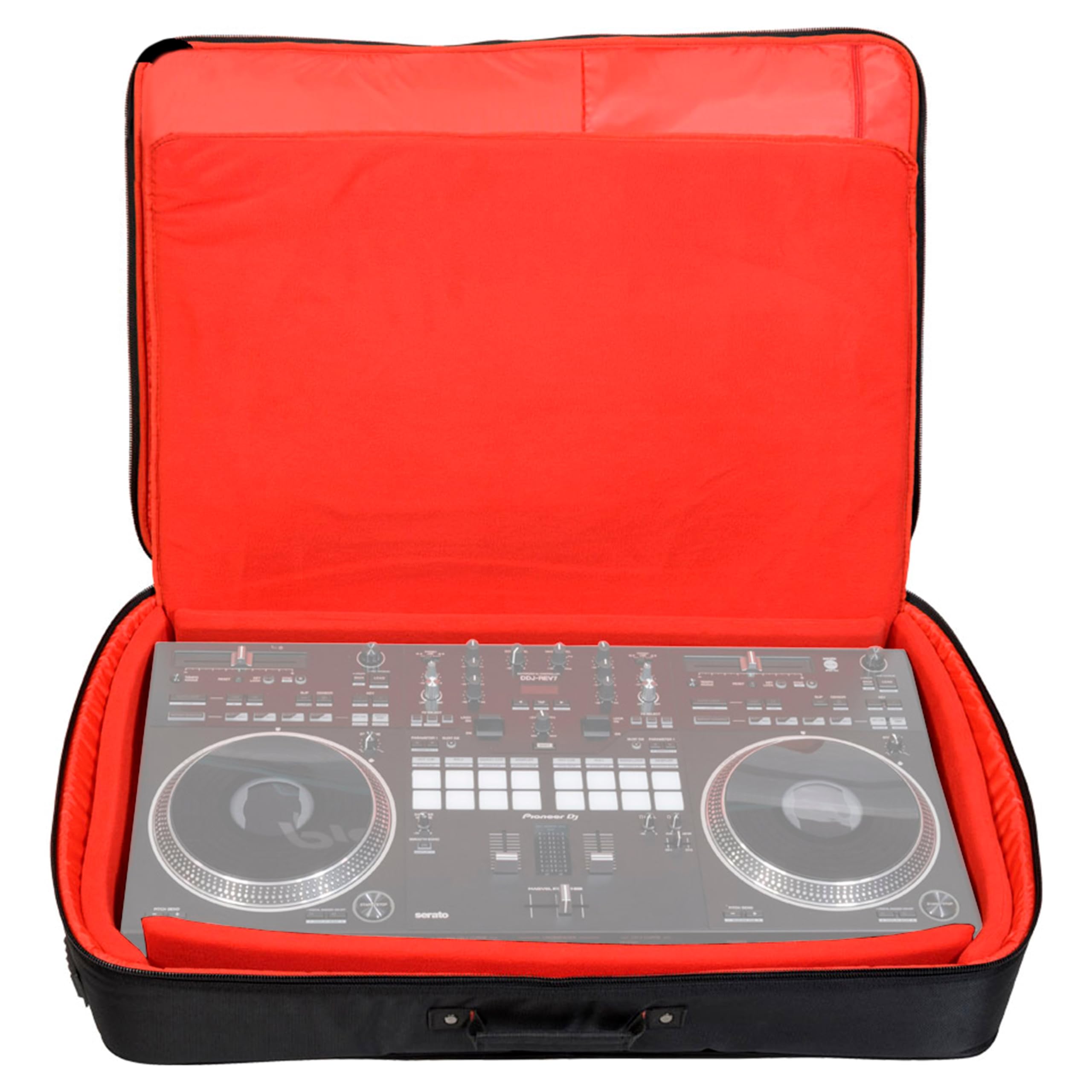 Sac à Dos Noir imperméable DJBag K-Max Plus MK2 - Le Compagnon Incontournable du DJ Moderne, C Intérieur Rouge, Sortie USB Externe