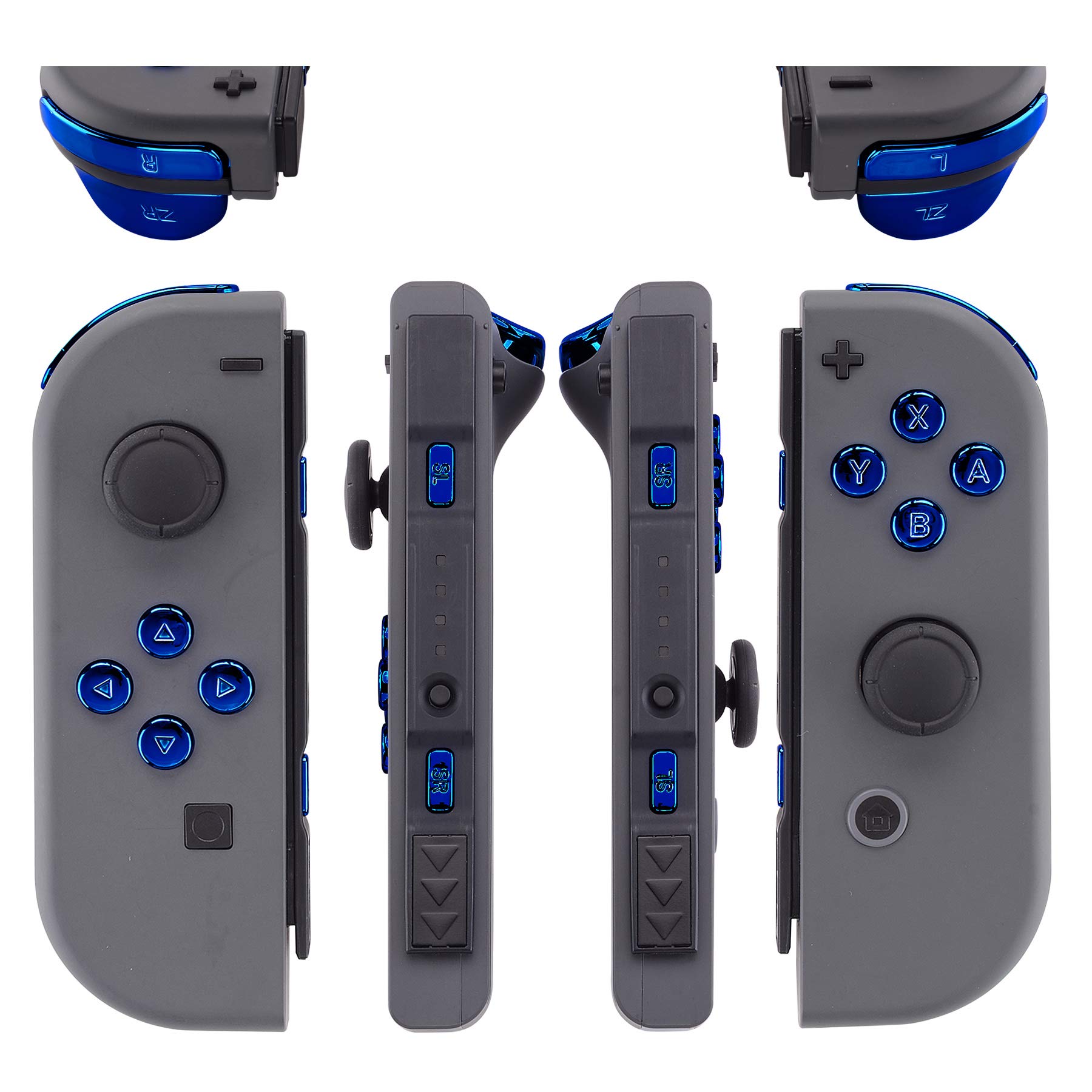Amazon.com: eXtremeRate Chrome Blue Full Set Replacement Buttons