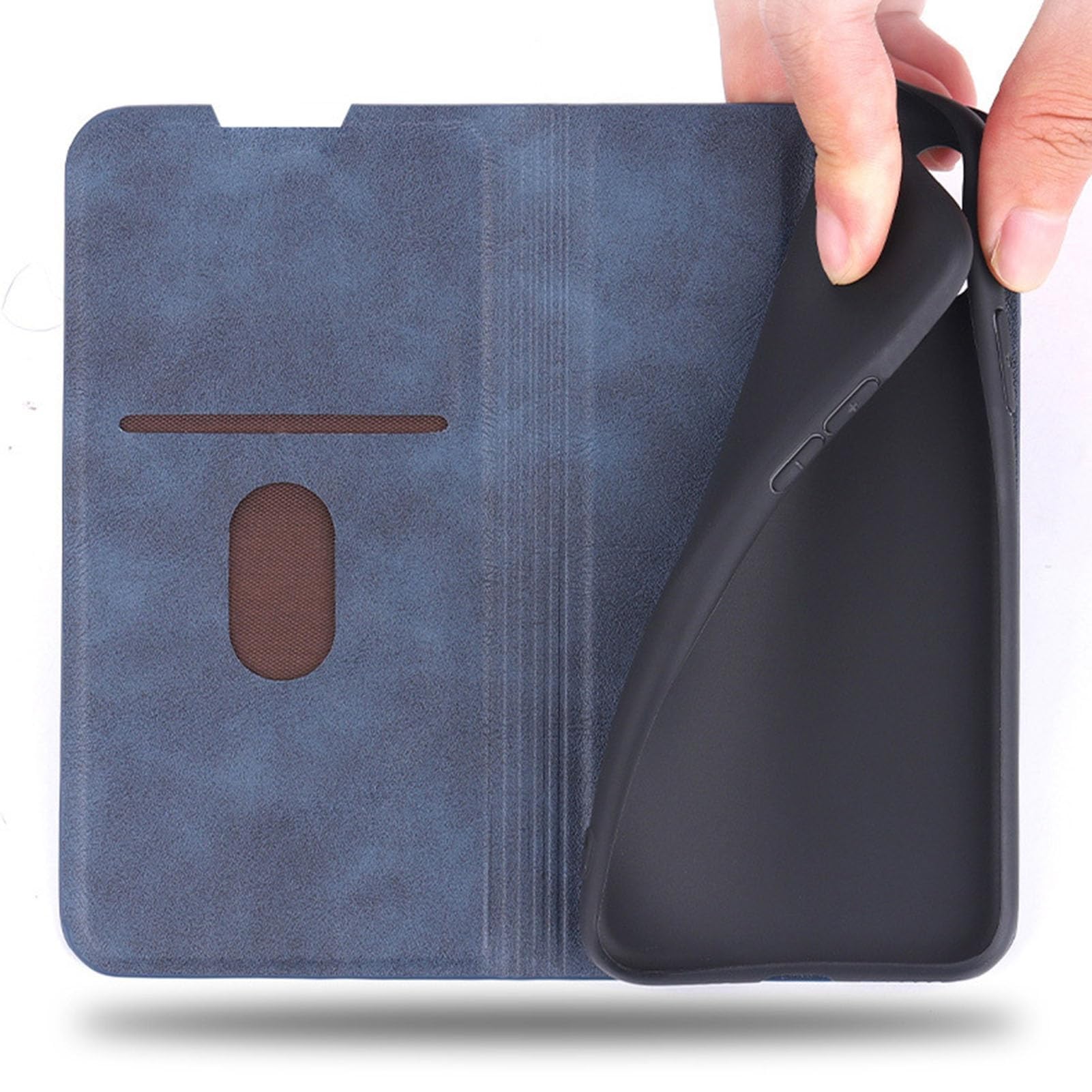 Case For OnePlus 15, etui ze skóry PU z przegródką na karty bez odcisków palców podpórka (brązowa)