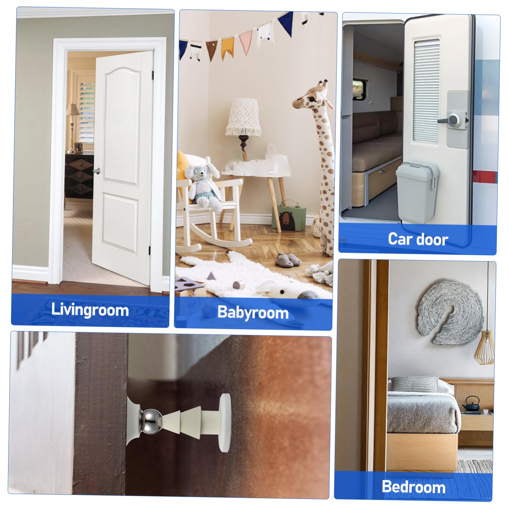 VILLCASE Tope De Puerta Atrapar Tapón Adhesivo Puerta Magnético Adentro Detener Tapones para Protector Se Detiene Tope De Puertas De Seguridad Metal