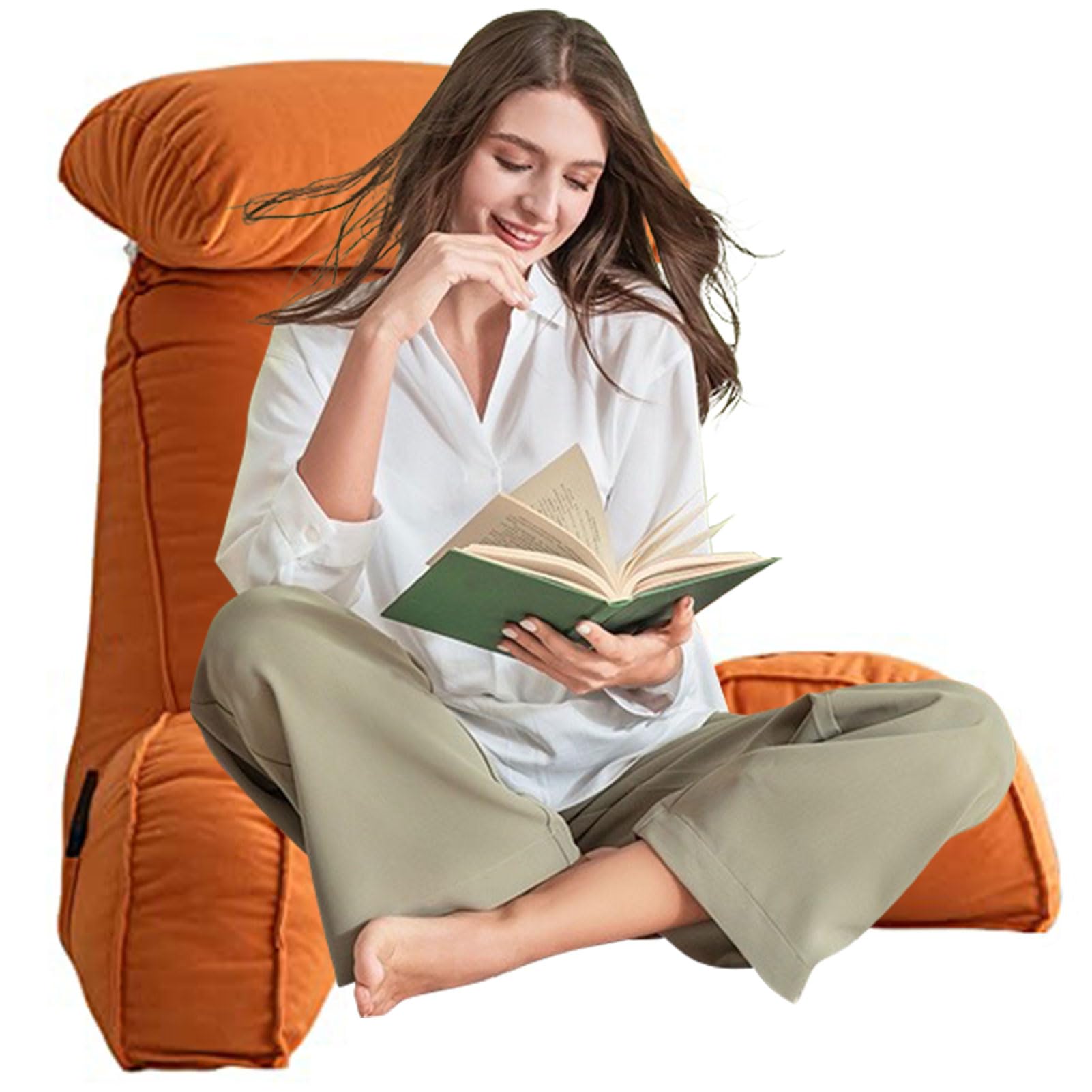AMZZHAO Cojin Lumbar de Lectura Premium,Respaldo para Cama,Sofá,Suelo y Almohada Extra Viscoelástica,para Sentarse en la Cama Leer Juegos o Ver la Biblioteca de TV