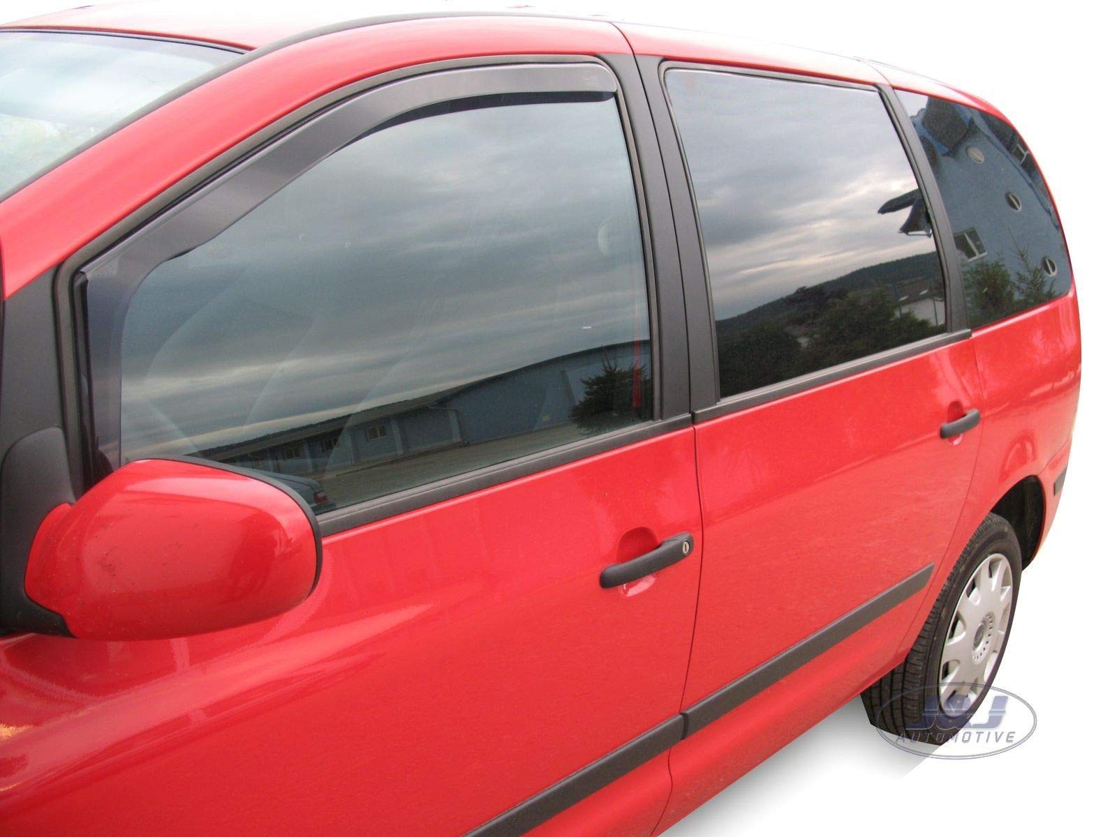 J&J AUTOMOTIVE Windabweiser passend für Volkswagen Sharan 1995-2010 2tlg, Heko Regenabweiser Vorne Getönt Dunkel Passform