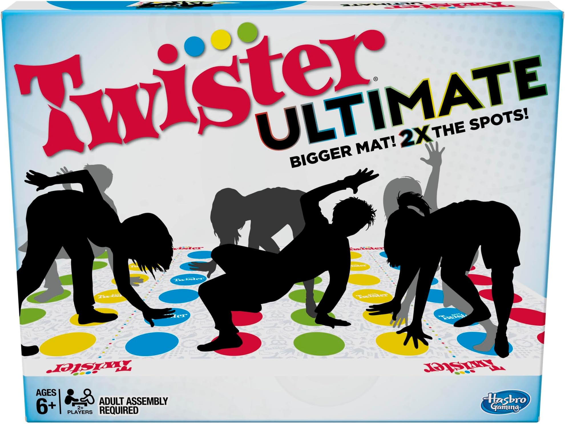 Hasbro Gaming Twister Ultimate: Bigger Mat, More Colored Spots, Family, Kids Party Game Age 6+; Compatible with Alexa (Amazon Exclusive)