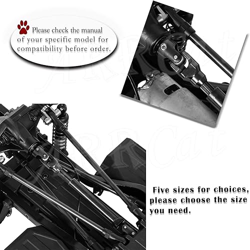 Miniatura 4 de 2 piezas de 3.425-4.724 in de eje de transmisión universal RC actualizaciones para 110 Axial SCX10 SCX10-II Redcat D90 Gen7 Pro RC4WD GEN8 RC