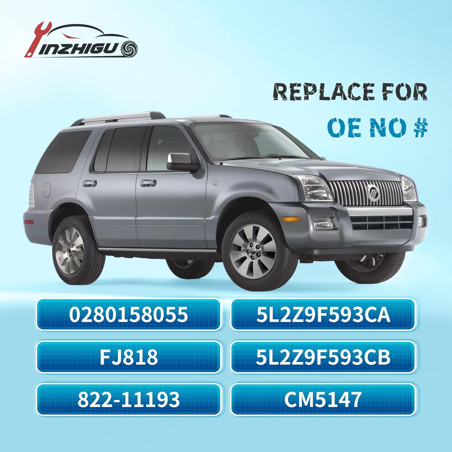 0280158055 6PCS Fuel Injector Fit for Ford 2006-2010 Explorer Sport Trac/Mustang/Ranger; Mercury Mountaineer; Land Rover LR3; Mazda B4000 4.0L V6 - Replaces 5L2Z9F593CA, FJ818, 822-11193 by YINZHIGUO